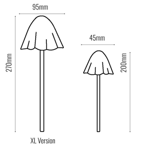 Forest Mushrooms XL Solar Lights Set of 6